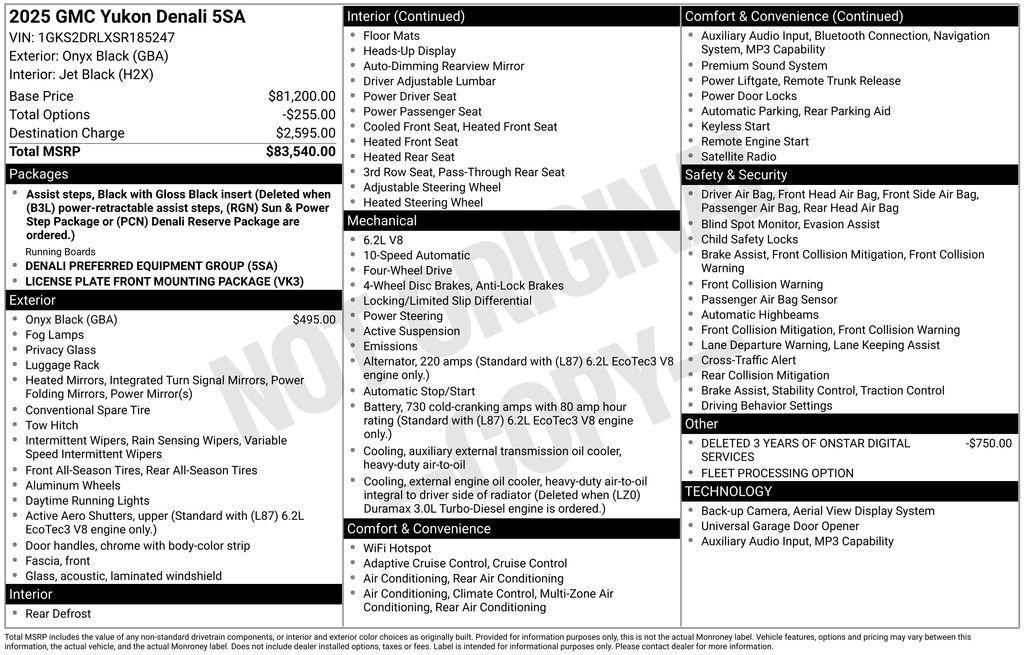 used 2025 GMC Yukon car, priced at $67,300