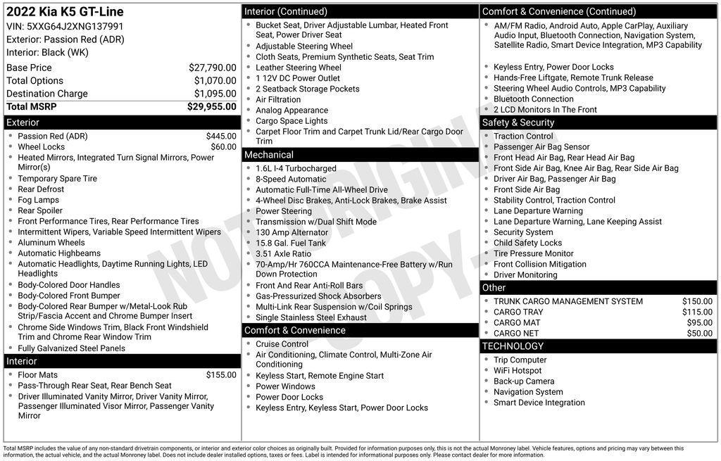 used 2022 Kia K5 car, priced at $20,333