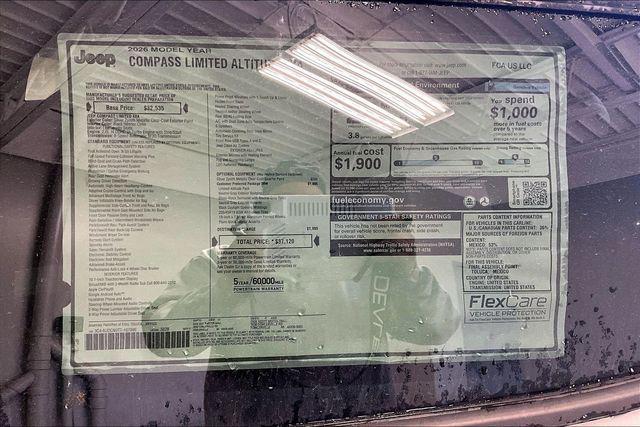 new 2026 Jeep Compass car, priced at $30,120