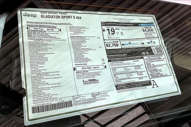 new 2025 Jeep Gladiator car, priced at $41,115