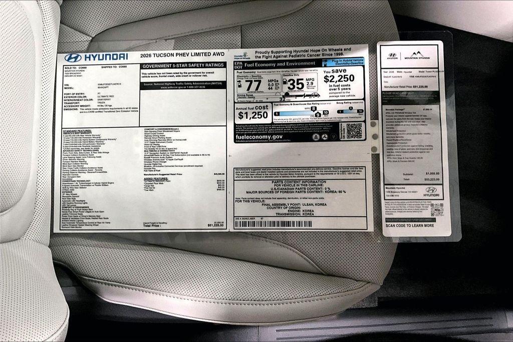 new 2026 Hyundai TUCSON Plug-In Hybrid car, priced at $49,975