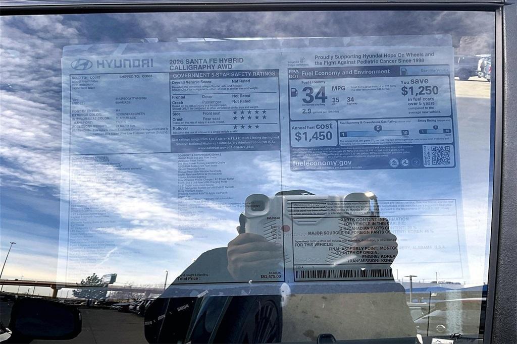 new 2026 Hyundai SANTA FE HEV car, priced at $47,225