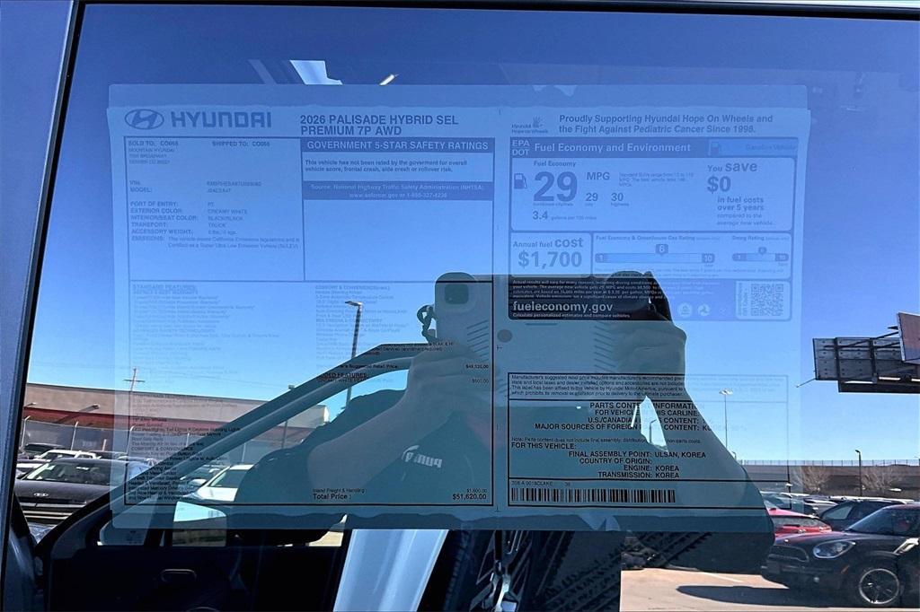 new 2026 Hyundai Palisade Hybrid car, priced at $51,120