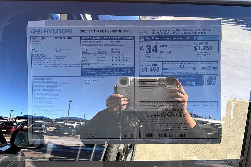 new 2026 Hyundai SANTA FE HEV car, priced at $35,100