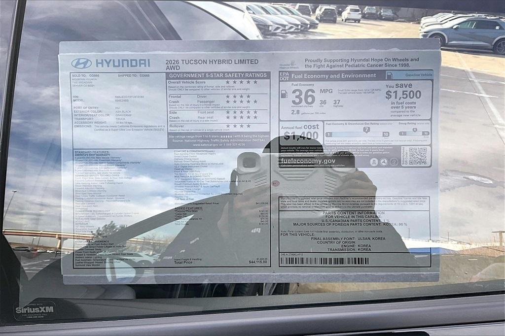 new 2026 Hyundai TUCSON Hybrid car, priced at $42,865