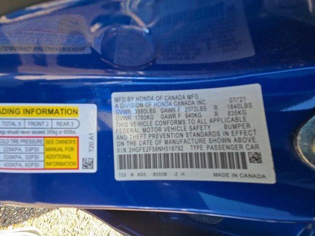 used 2022 Honda Civic car, priced at $19,795