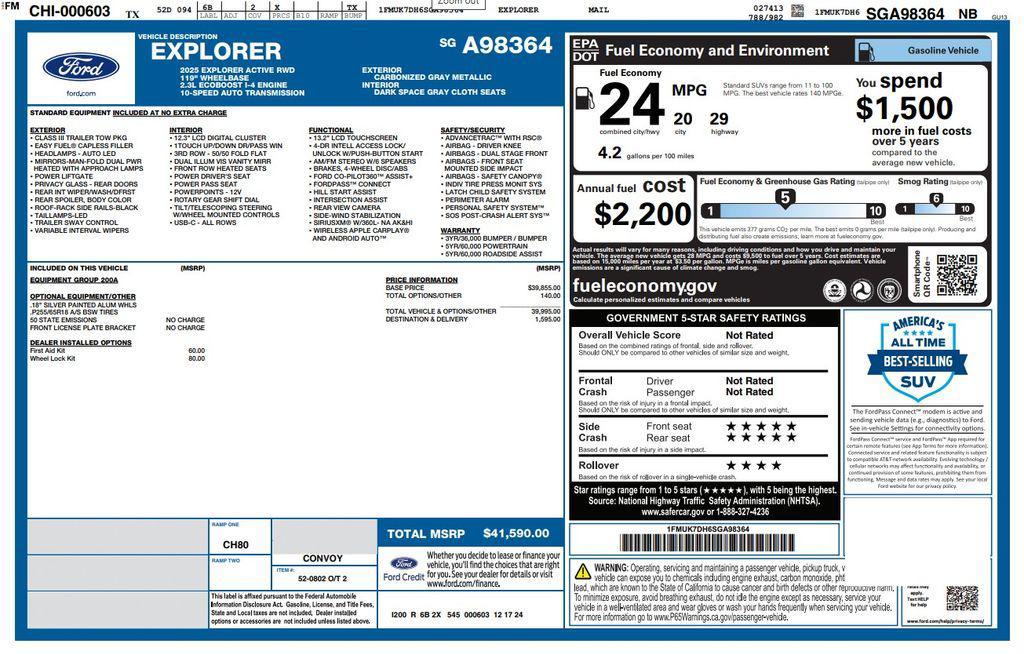 used 2025 Ford Explorer car, priced at $34,673