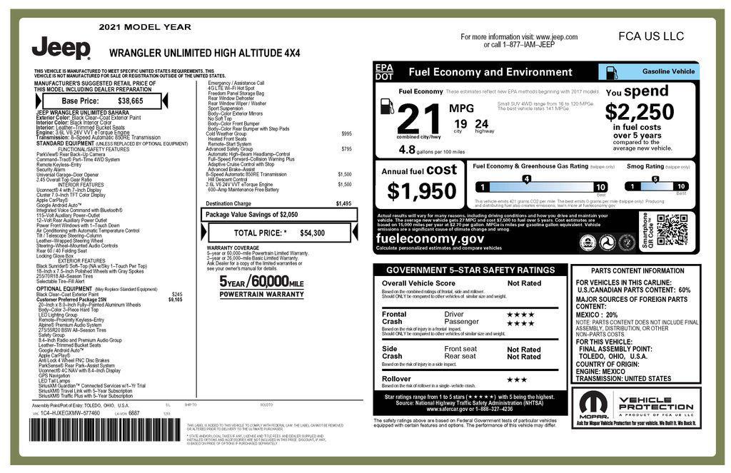 used 2021 Jeep Wrangler Unlimited car, priced at $31,975