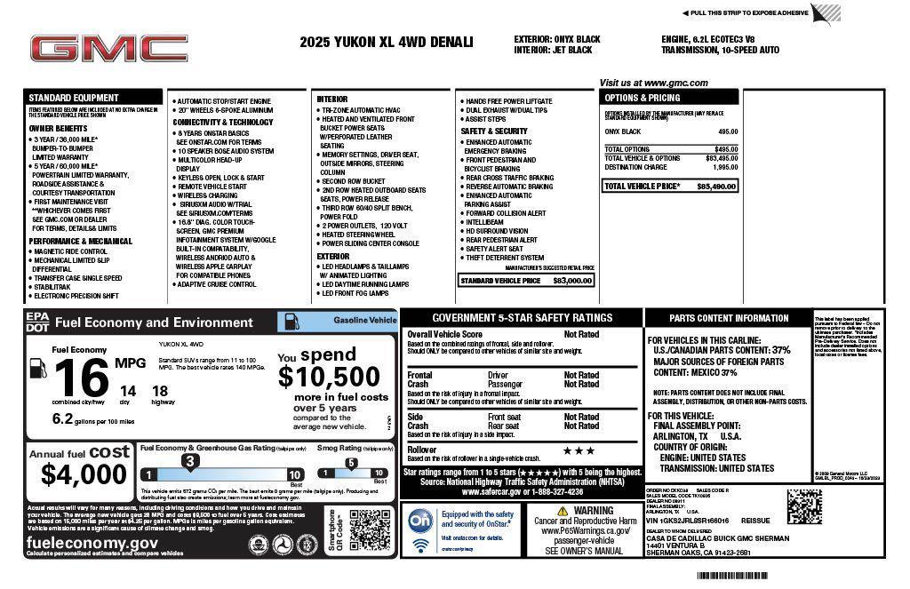 used 2025 GMC Yukon XL car, priced at $73,973