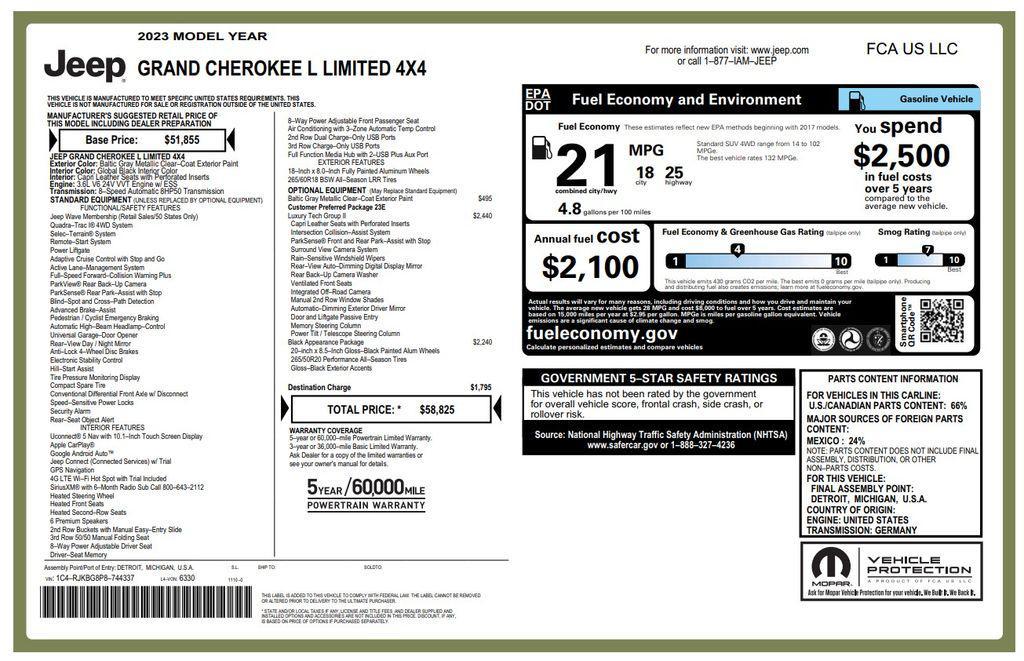 used 2023 Jeep Grand Cherokee L car, priced at $33,673