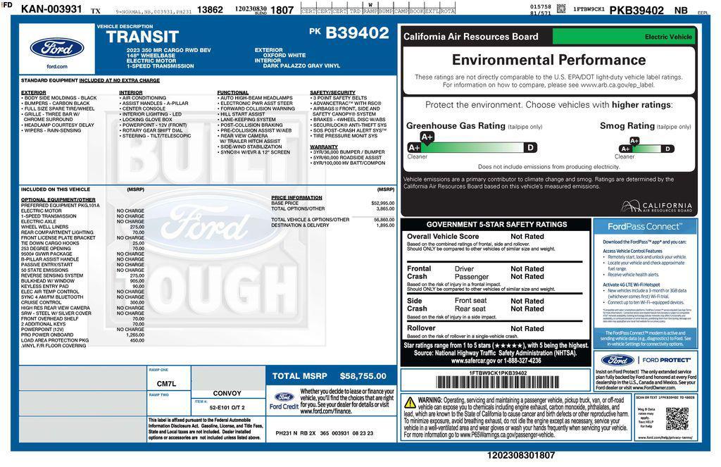 used 2023 Ford E-Transit car, priced at $28,973