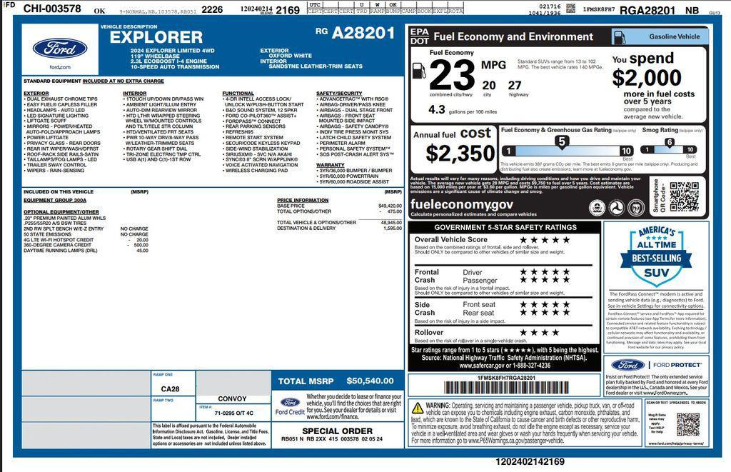 used 2024 Ford Explorer car, priced at $35,973