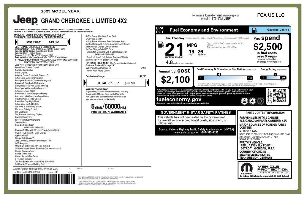 used 2023 Jeep Grand Cherokee L car, priced at $26,975