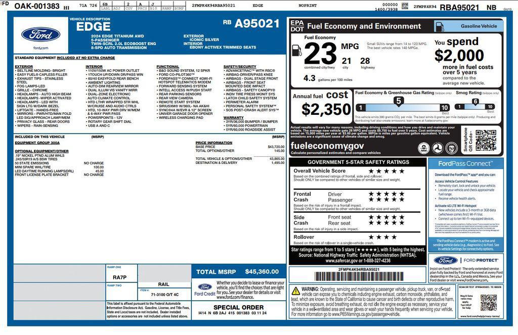 used 2024 Ford Edge car, priced at $28,973