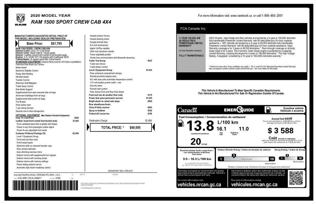 used 2020 Ram 1500 car, priced at $32,995