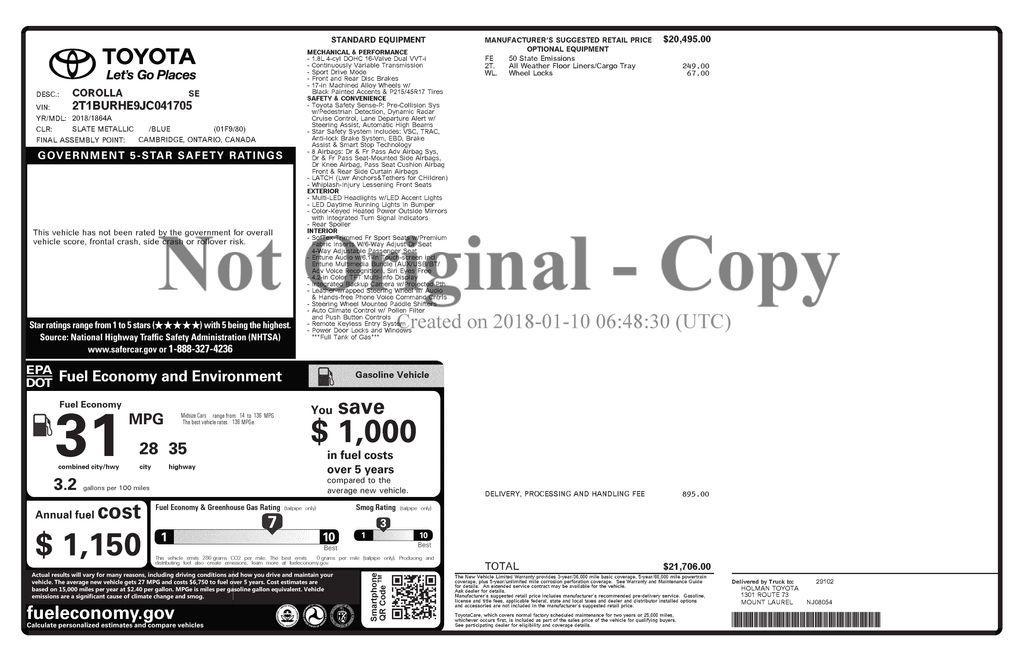 used 2018 Toyota Corolla car, priced at $14,995