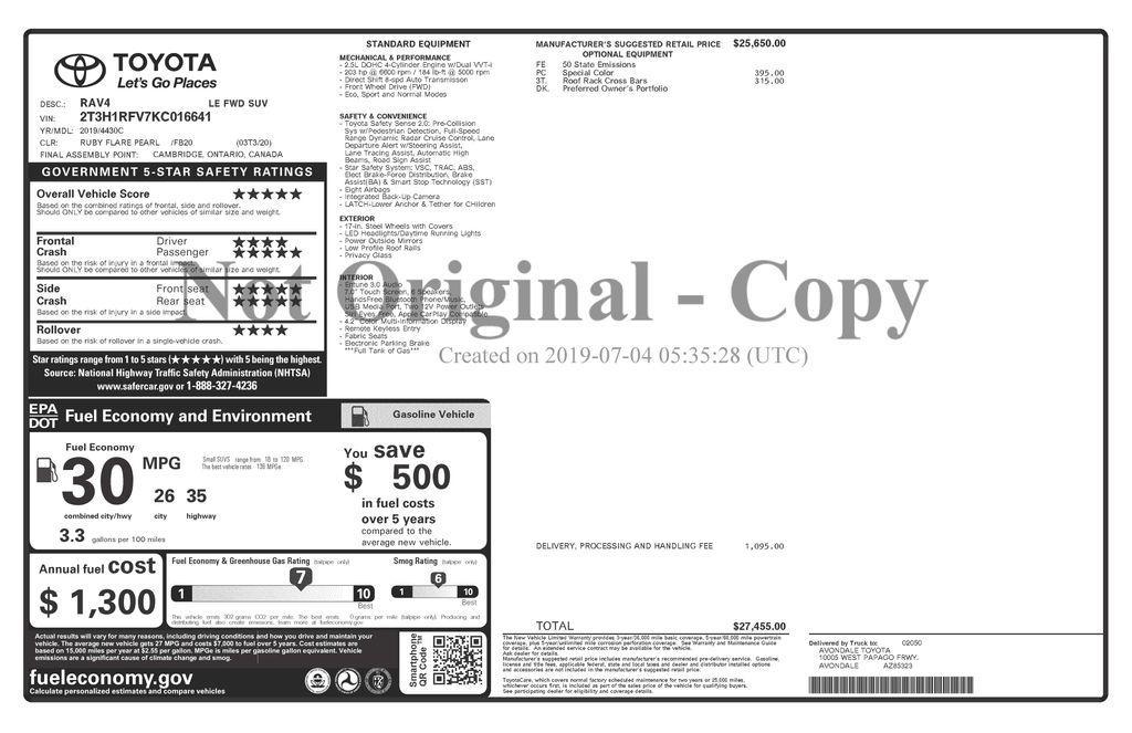 used 2019 Toyota RAV4 car, priced at $15,995