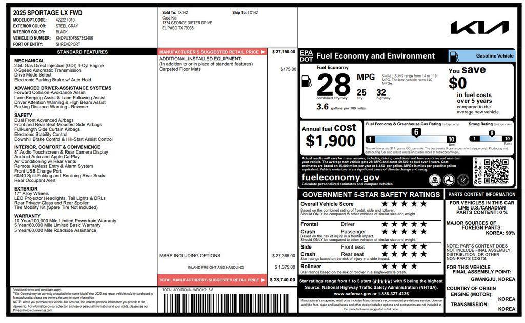 used 2025 Kia Sportage car, priced at $26,673