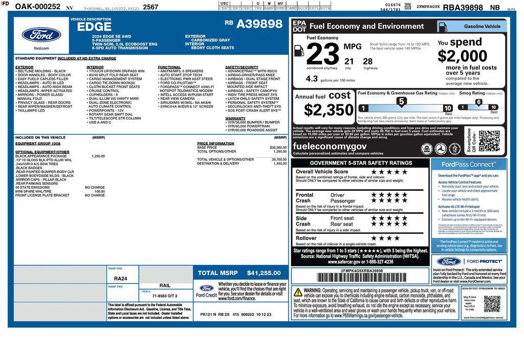 used 2024 Ford Edge car, priced at $23,673
