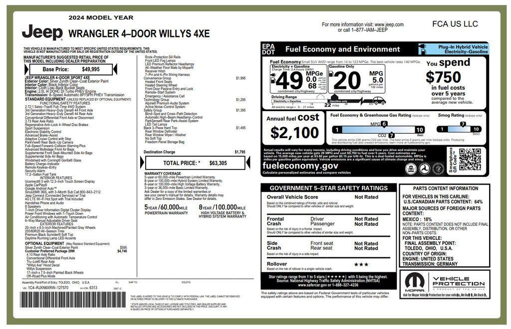 used 2024 Jeep Wrangler 4xe car, priced at $31,373