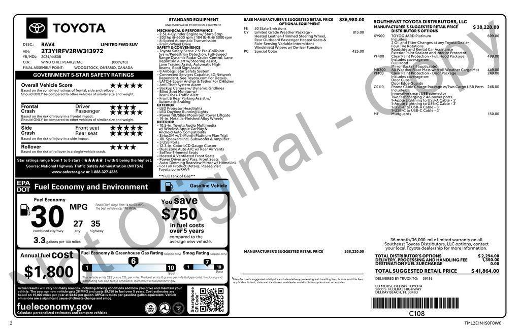 used 2024 Toyota RAV4 car, priced at $36,973