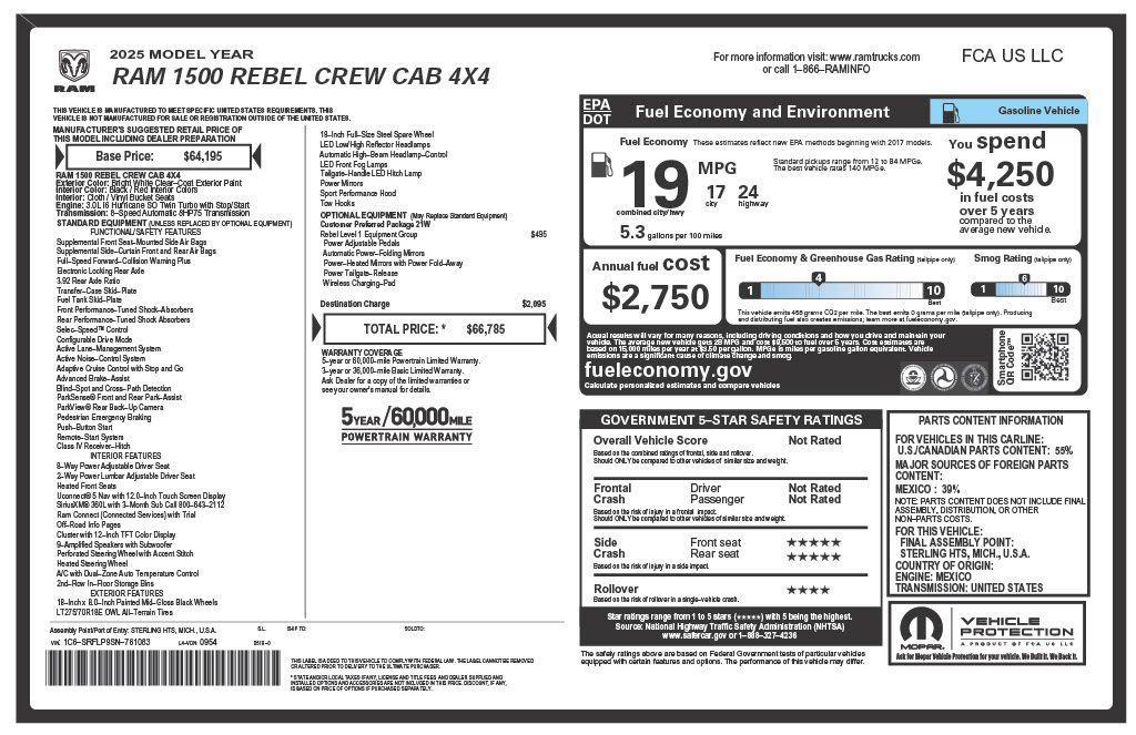 used 2025 Ram 1500 car, priced at $47,673