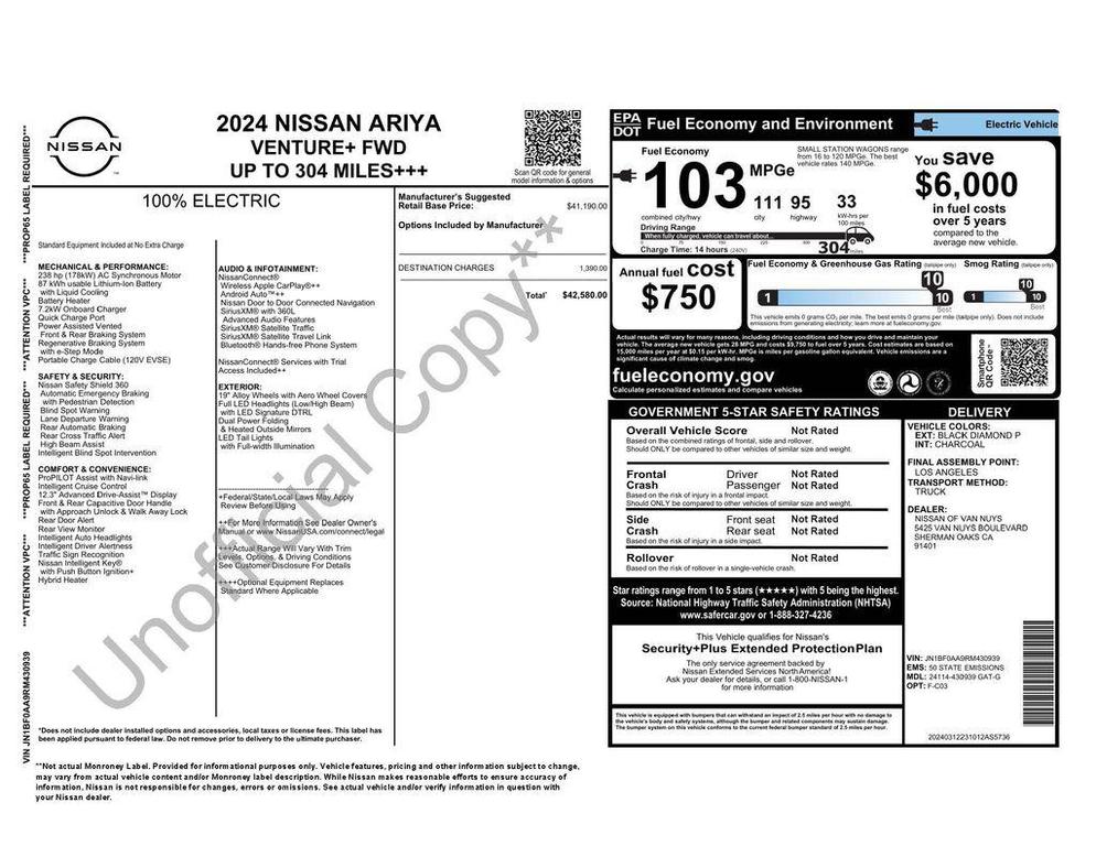 used 2024 Nissan ARIYA car, priced at $18,475
