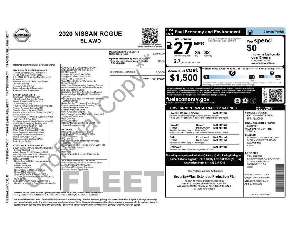 used 2020 Nissan Rogue car