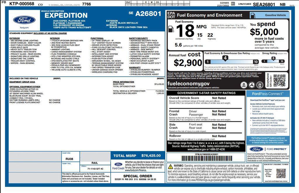 used 2025 Ford Expedition car, priced at $61,572