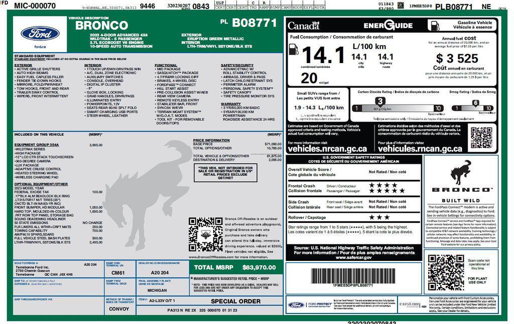 used 2023 Ford Bronco car, priced at $47,973