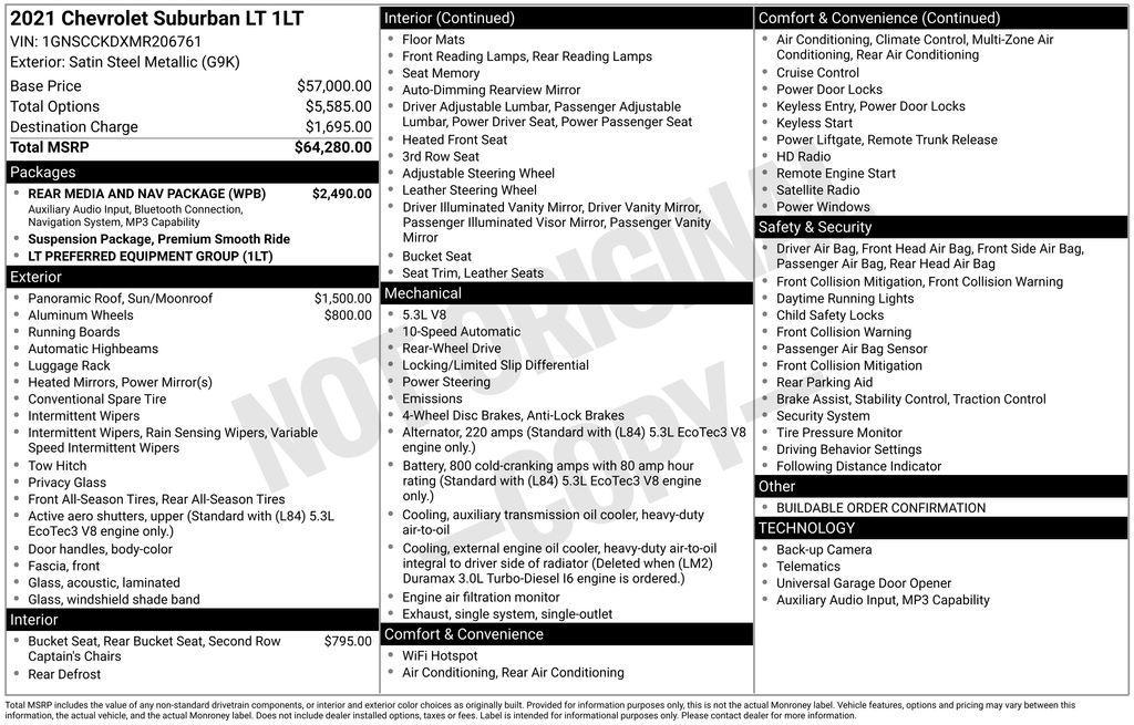 used 2021 Chevrolet Suburban car, priced at $37,839