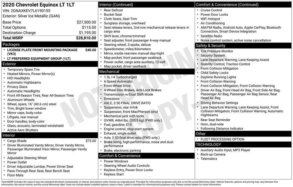 used 2020 Chevrolet Equinox car, priced at $11,749