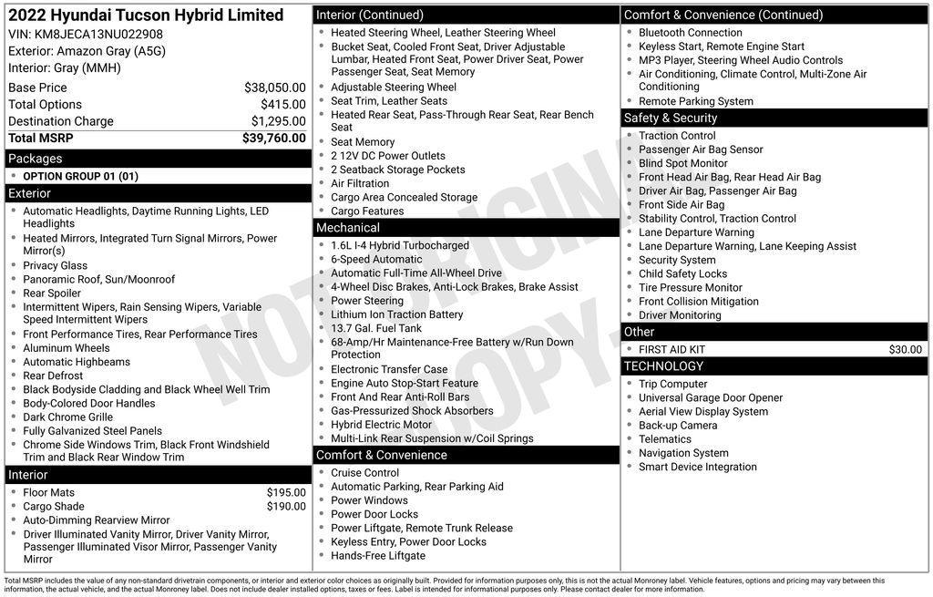 used 2022 Hyundai TUCSON Hybrid car, priced at $23,500
