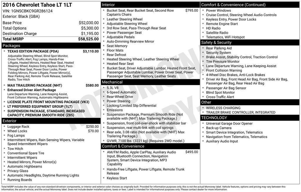 used 2016 Chevrolet Tahoe car, priced at $21,250