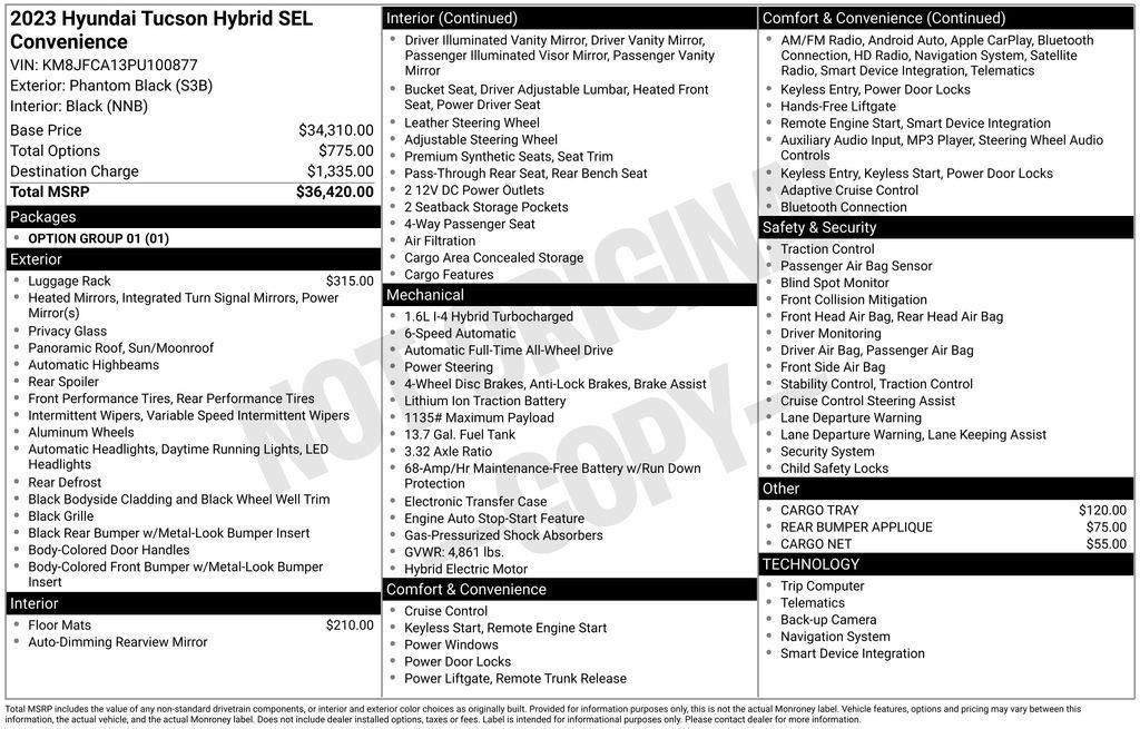 used 2023 Hyundai TUCSON Hybrid car, priced at $24,999