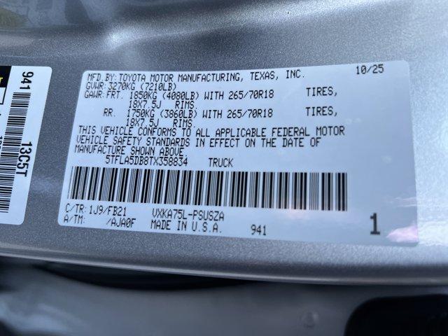 new 2026 Toyota Tundra car, priced at $58,037