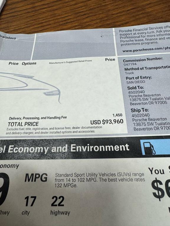 used 2023 Porsche Cayenne car, priced at $71,000