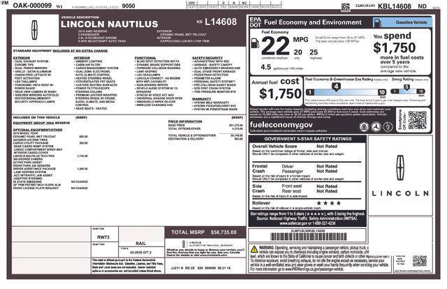 used 2019 Lincoln Nautilus car, priced at $16,145