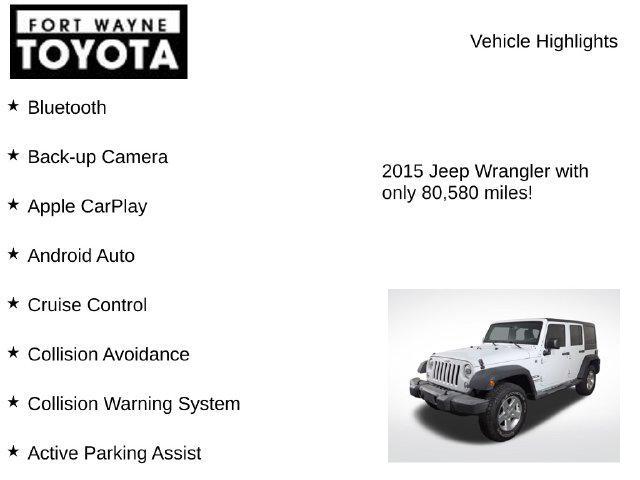 used 2015 Jeep Wrangler Unlimited car, priced at $17,945