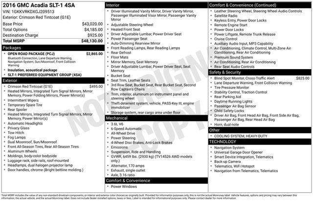 used 2016 GMC Acadia car, priced at $7,137