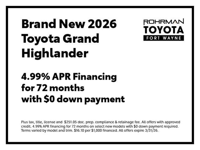 new 2026 Toyota Highlander Hybrid car, priced at $57,997