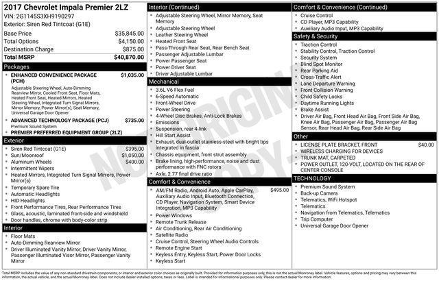 used 2017 Chevrolet Impala car, priced at $15,659