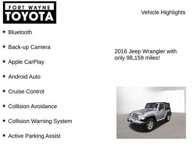 used 2016 Jeep Wrangler car, priced at $14,684