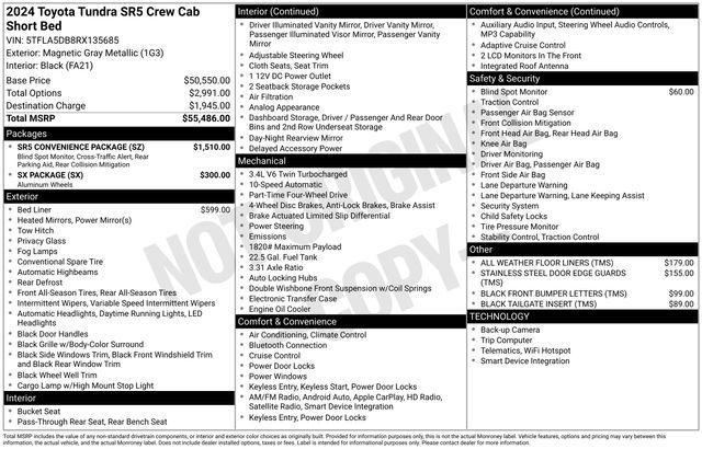 used 2024 Toyota Tundra car, priced at $47,844