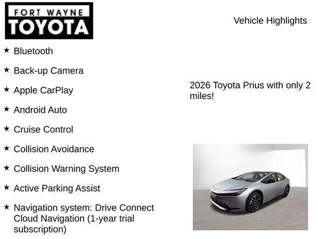 new 2026 Toyota Prius Plug-In Hybrid car, priced at $43,057