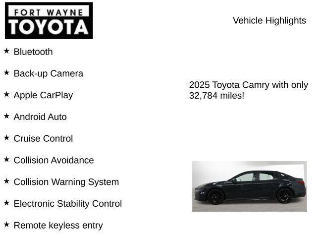 used 2025 Toyota Camry car, priced at $28,229