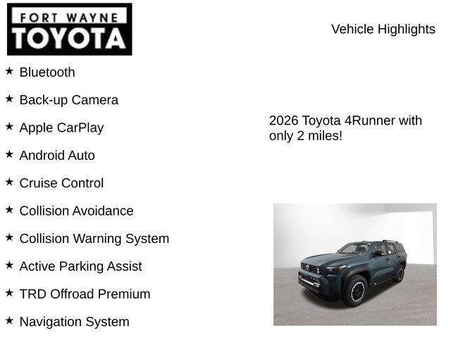 new 2026 Toyota 4Runner car, priced at $58,363