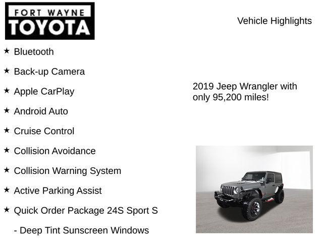 used 2019 Jeep Wrangler car, priced at $19,765