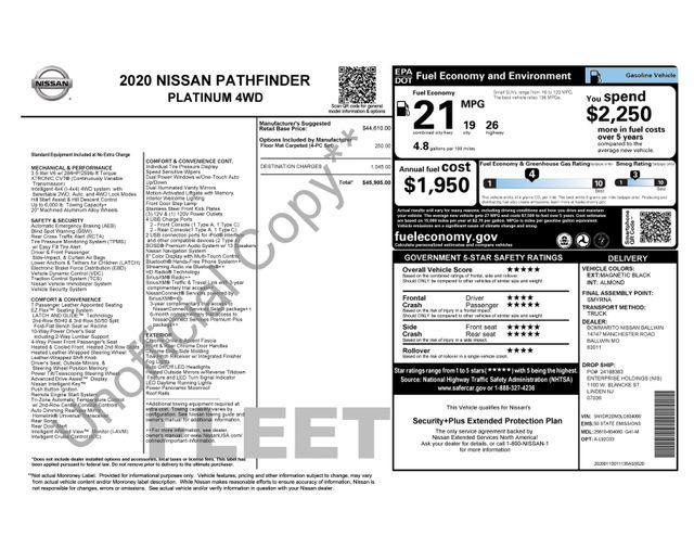 used 2020 Nissan Pathfinder car, priced at $13,679