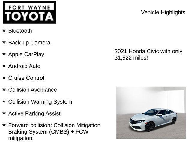 used 2021 Honda Civic car, priced at $21,852